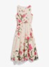 Carly midi jurk met bloemenprint - Creme