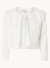 Elize openvallende cropped blazer met structuur - Wit