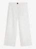 Lillie high waist cropped loose fit pantalon van linnen - Wit