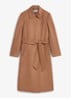 Livia mantel van wol met strikceintuur - Camel