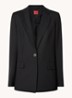 Atana blazer in wolblend met klepzakken - Zwart