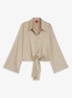 Blouse met geknoopt detail - Light/Pastel Brown-232 / Bruin