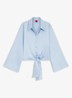 Blouse met geknoopt detail - Open Blue-476 / Blauw