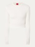 Dafilomena cropped longsleeve met logoborduring - Creme