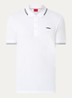 Dinoso slim fit polo van piqué katoen met logo - Wit