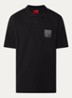 Dusplity regular fit polo van piqué katoen met logo - Zwart