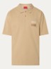 Dusplity regular fit polo van piqué katoen met logo - Beige