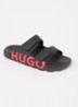 Evander slipper met logo - Black-001 / Zwart