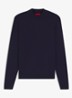 Fijngebreide trui met ronde hals - Donkerblauw