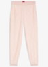 High waist tapered fit joggingbroek met logoborduring - Lichtroze