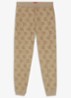 High waist tapered fit joggingbroek met logoborduring - Lichtbruin