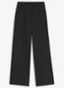 High waist wide fit pantalon met steekzakken - Zwart