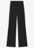 Himia high waist straight fit pantalon in wolblend met steekzakken - Zwart