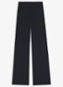 Himia high waist straight fit pantalon in wolblend met steekzakken - Donkerblauw