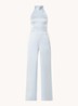 Ketania wide fit jumpsuit van satijn - Lichtblauw