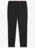 Mid waist tapered fit pantalon met steekzakken - Zwart