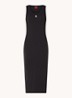 Nalimera midi kokerjurk met logo en split - Black-001 / Zwart