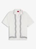 Oversized fit overhemd met grafische print - Creme