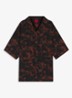 Oversized overshirt met grafische print - Zwart