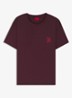 Pyjamashirt van stretchjersey met logoprint - Aubergine