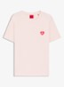 Pyjamashirt van stretchjersey met logoprint - Lichtroze