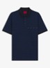 Regular fit polo met streepprint - Donkerblauw