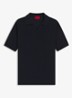 Ribgebreide polo in katoenblend - Donkerblauw