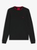San Cudo fijngebreide pullover met logoborduring - Zwart