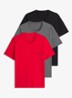 Set van drie katoenen T-shirts in meerdere kleuren met logoprint - Open Miscellaneous-974 / Rood