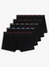 Set van vijf korte boxershorts met logotailleband van stretchkatoen - Charcoal-012 / Grijs