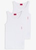 Singlet van katoen met logo in 2-pack - Wit