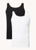 Singlet van katoen met logo in 2-pack - Multicolor