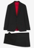 Slim-fit 2-delig pak in wolblend - Zwart