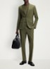 Slim fit 2-delig pak in wolblend - Open Green-388 / Groen