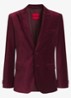 Slim fit colbert van fluweel - Bordeauxrood