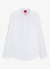 Slim-fit overhemd van stretchkatoen met opstaande kraag - Wit