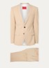 Slim-fit pak van een wolmix met hoogwaardige stretch - Beige