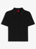 Slim fit polo met structuur - Zwart