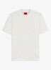 Slim-fit T-shirt van stretchkatoen met opstaande kraag - Creme