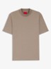 Slim-fit T-shirt van stretchkatoen met opstaande kraag - Lichtbruin