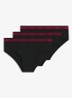 Slip met logoband in 3-pack - Zwart
