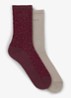 Sokken in katoenblend met print in 2-pack - Bordeauxrood