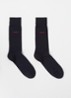 Sokken met logo in 2-pack - Donkerblauw