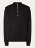 Sweatshirt van katoenen badstof met logo en ritskraag - Zwart