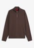 Sweatshirt van katoenen badstof met logo en ritskraag - Brown Overflow-903 / Bruin