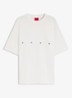 T-shirt met logo- en backprint - Creme