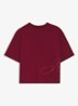 T-shirt met logoborduring - Kersenrood