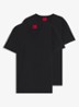 T-shirt met V-hals in 2-pack - Zwart