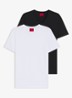 T-shirt met V-hals in 2-pack - Diepzwart