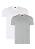 T-shirt met V-hals in 2-pack - Grijsmele